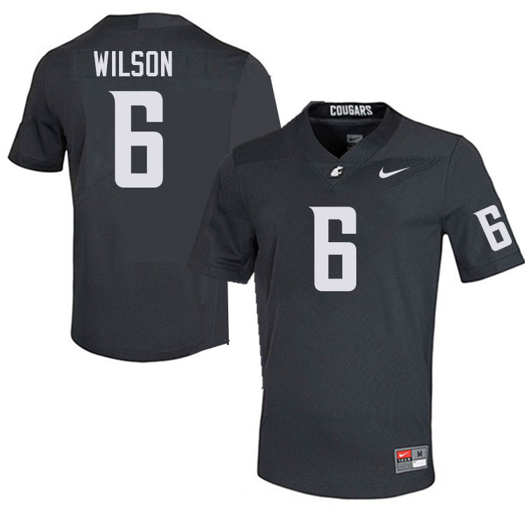 Men #6 Adrian Wilson Washington State Cougars College Football Jerseys Stitched-Charcoal